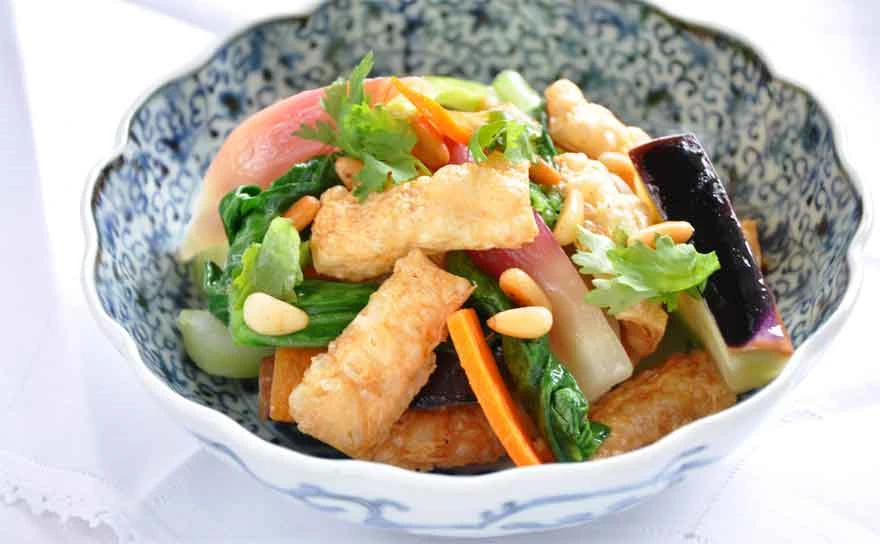 とゆゆばの中華風炒め物（京ゆばレシピ）