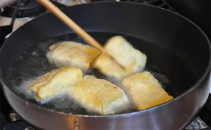 揚げる時間（東寺ゆばの素揚げレシピ）