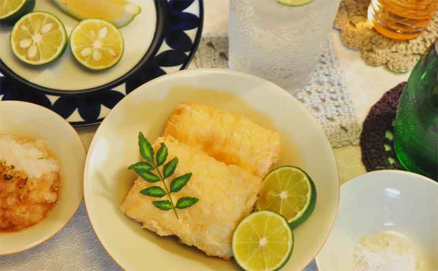 湯葉料理のレシピ（東寺ゆばの素揚げとおろしポン酢）