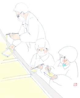 ゆばあげ体験の子供たち＿京都ゆば長